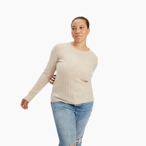 Naadam Cashmere Ribbed Sweater in Oatmeal